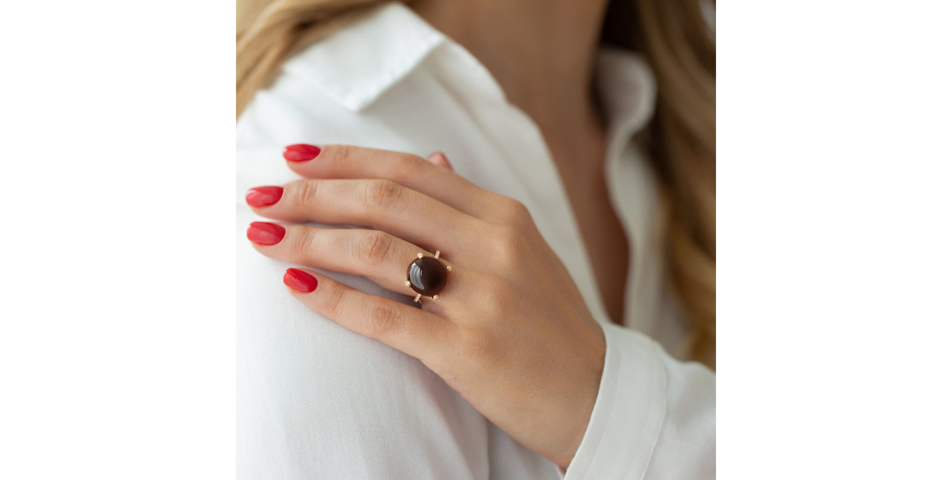 Prsten s quartzem a diamanty Niche