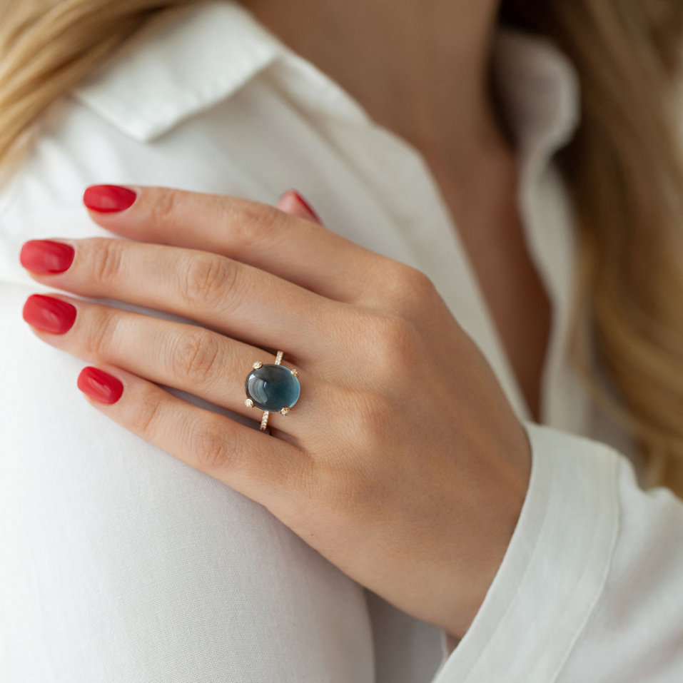 Prsten s ametystem a diamanty Niche