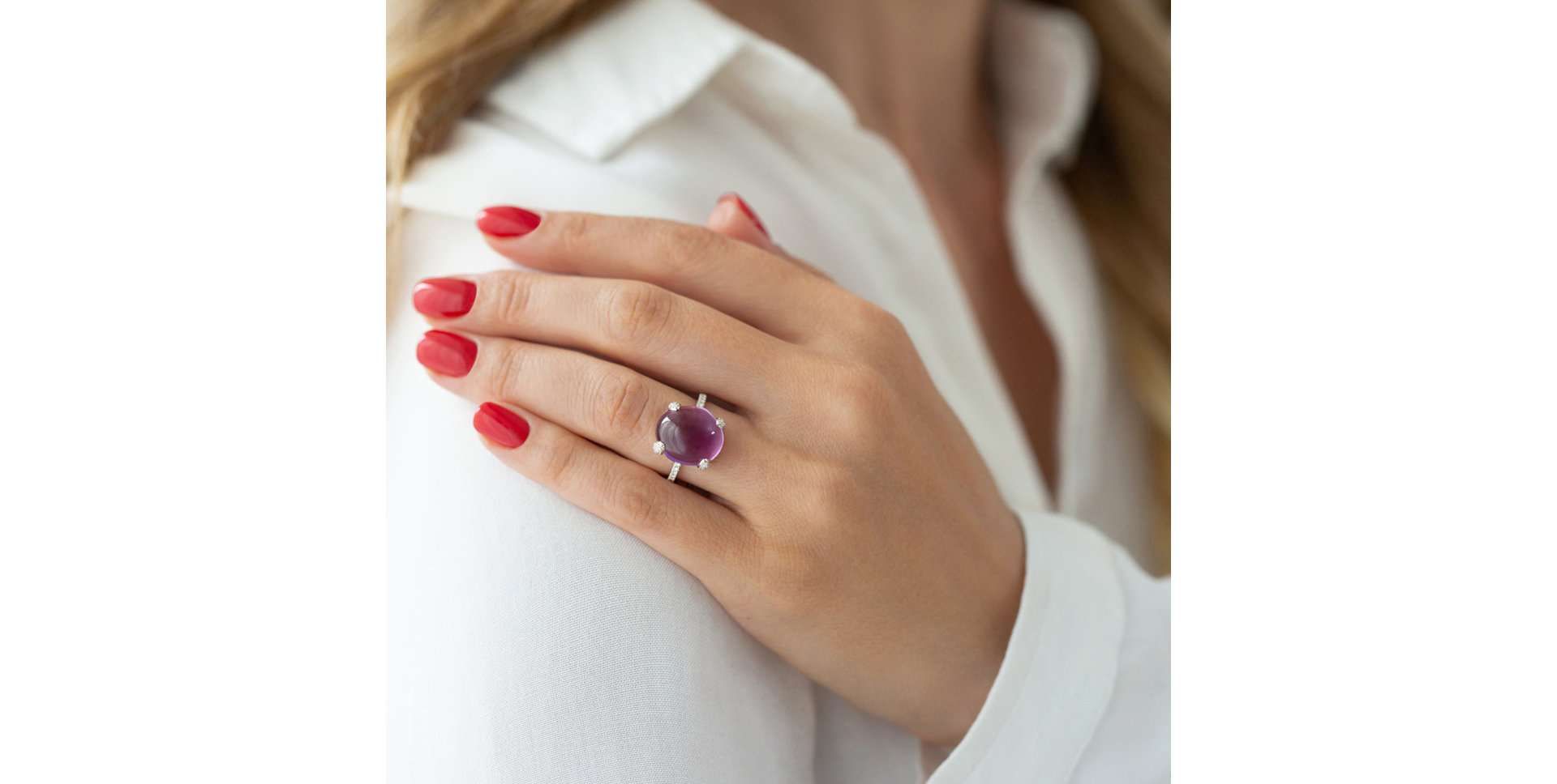 Prsten s quartzem a diamanty Niche