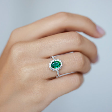 Prsten se smaragdem a diamanty Princess Glamour