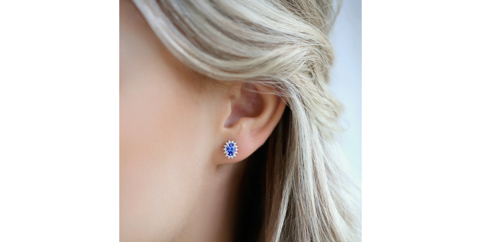 Náušnice s tanzanitem a diamanty Princess Sparkle