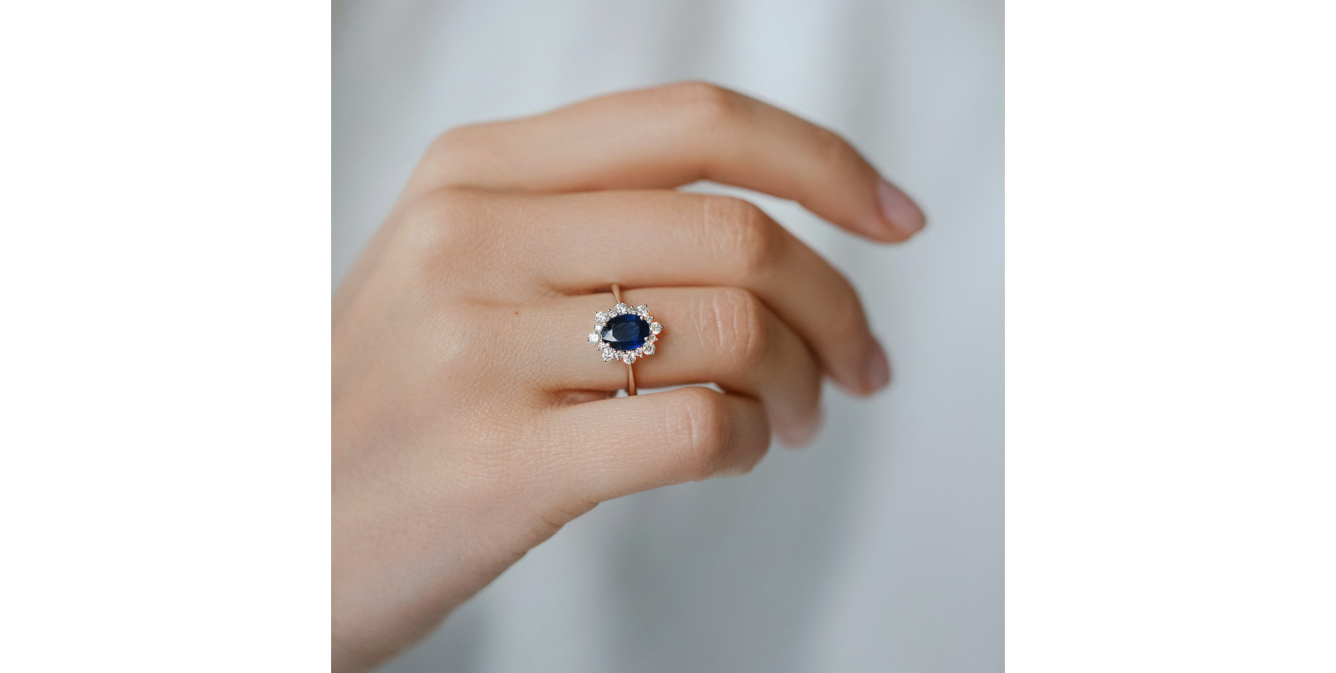 Prsten s safírem a diamanty Princess Gem