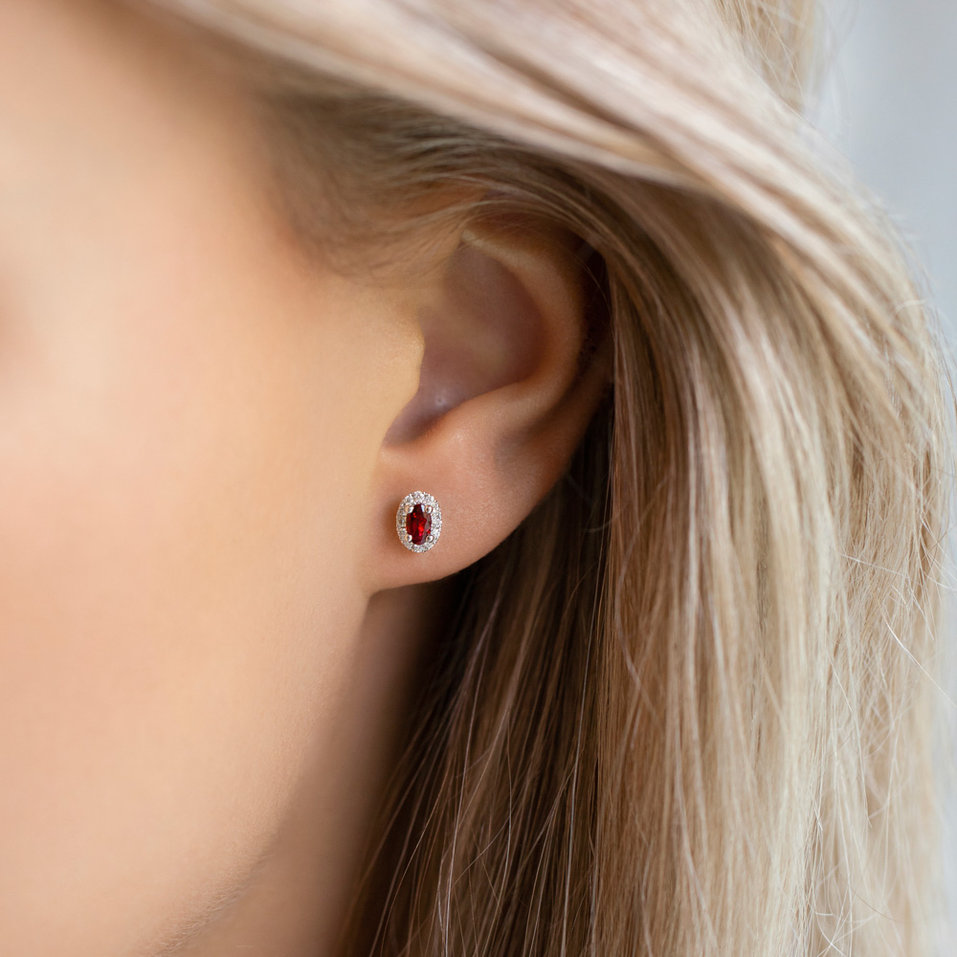 Náušnice s rubínem a diamanty Imperial Allegory