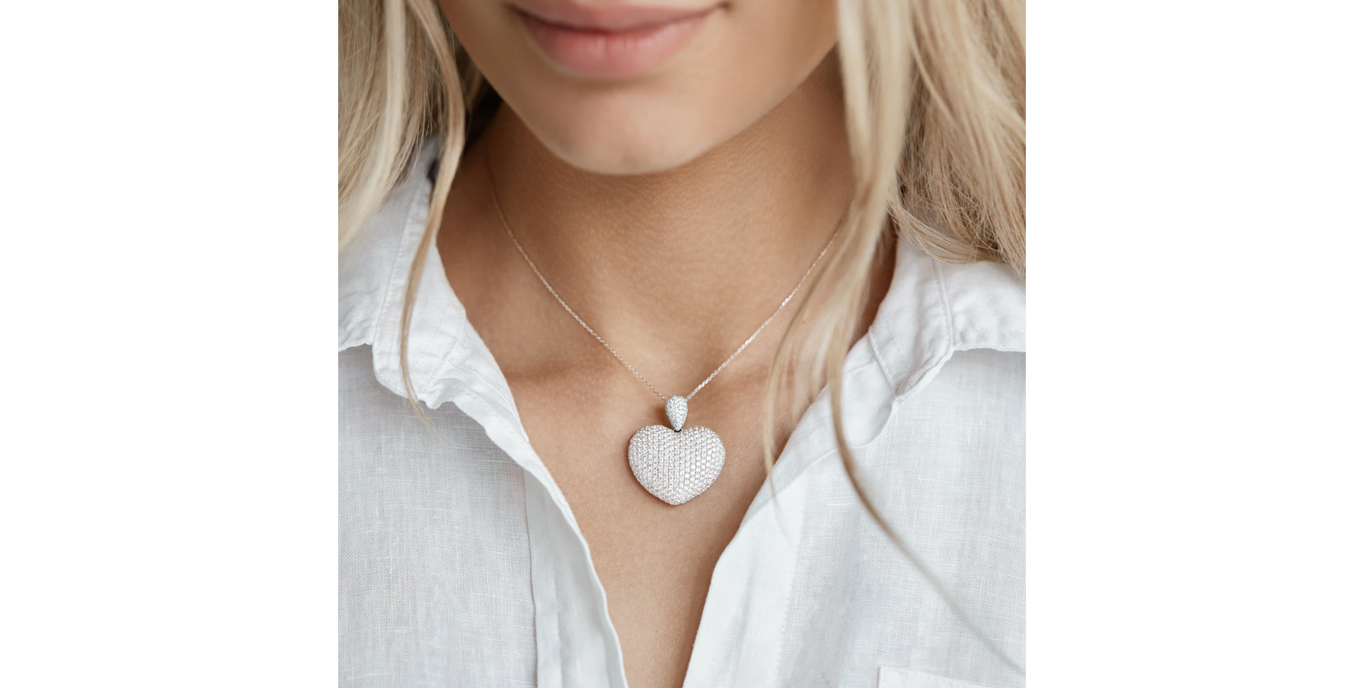 Přívěs s černými diamanty Heart Brilliance