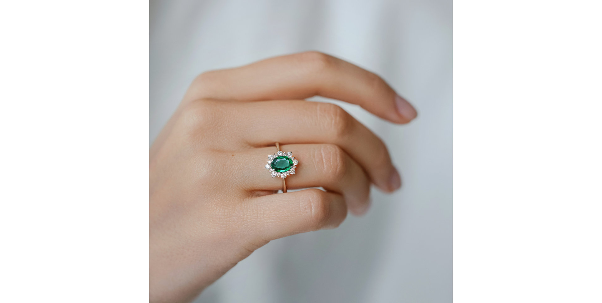 Prsten se smaragdem a diamanty Trixie Princess