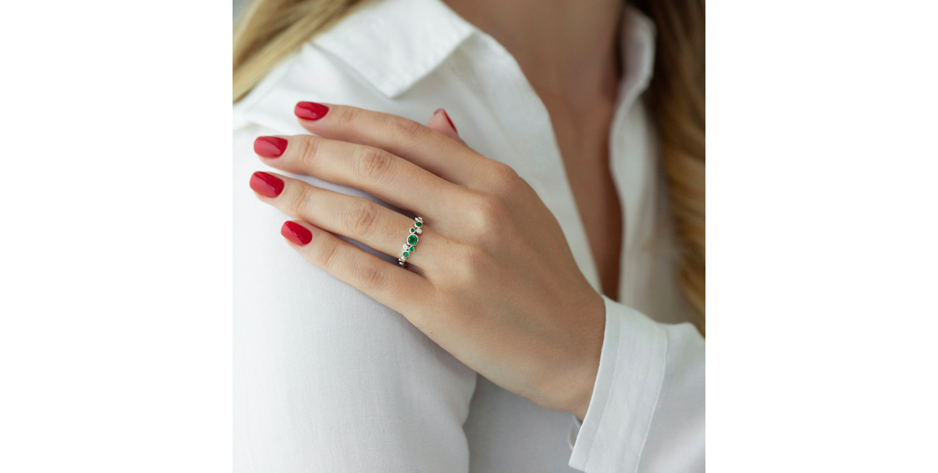 Prsten s diamanty a safíry Space Joy