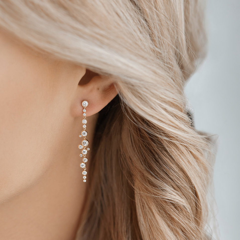 Náušnice s barevnými diamanty Heaven Waterfall