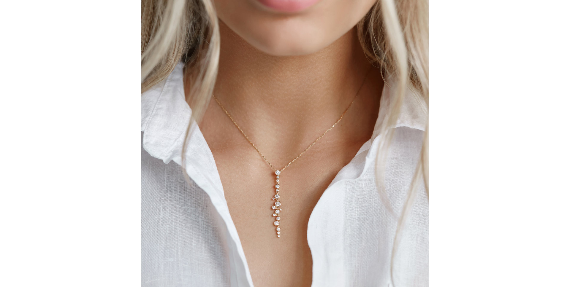 Přívěs s bílými, hnědými a černými diamanty Heaven Waterfall