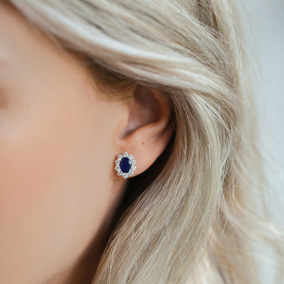 Náušnice s rubínem a diamanty Princess Joy