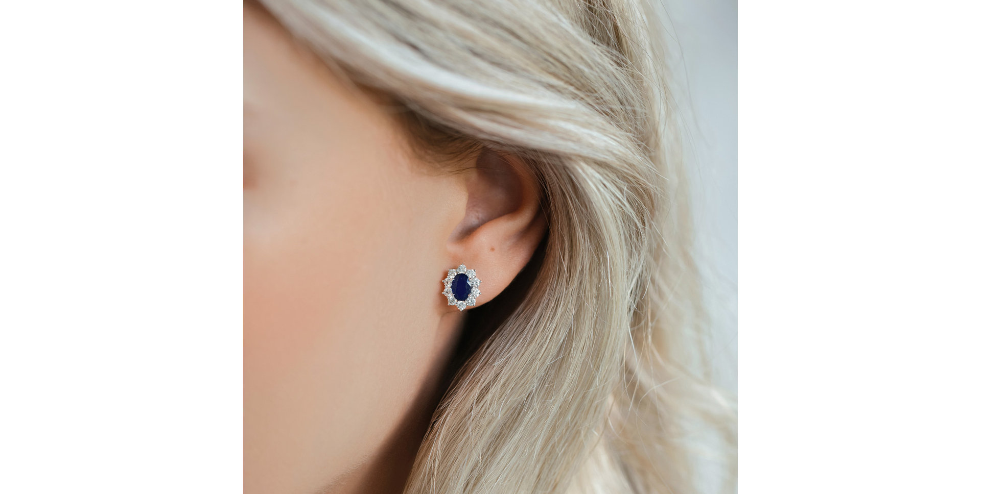 Náušnice s safírem a diamanty Princess Joy