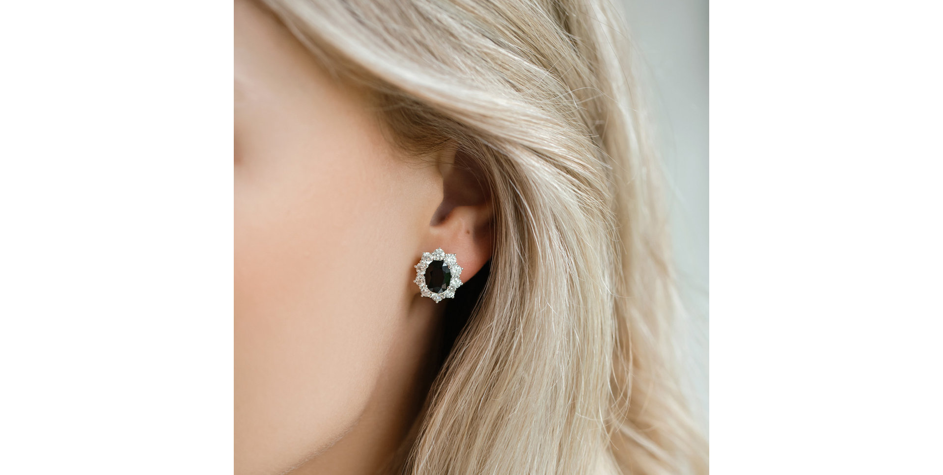 Náušnice s safírem a diamanty Princess Joy