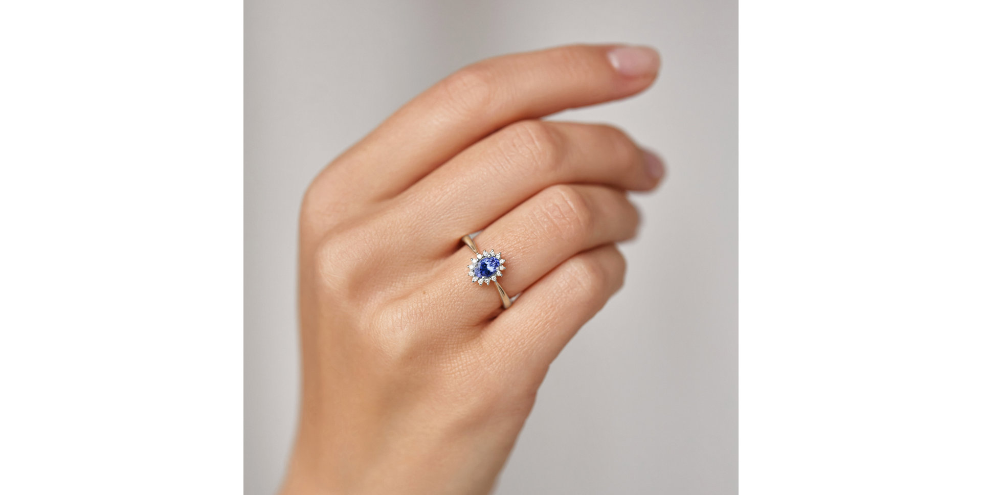 Prsten s tanzanitem a diamanty Princess Sparkle
