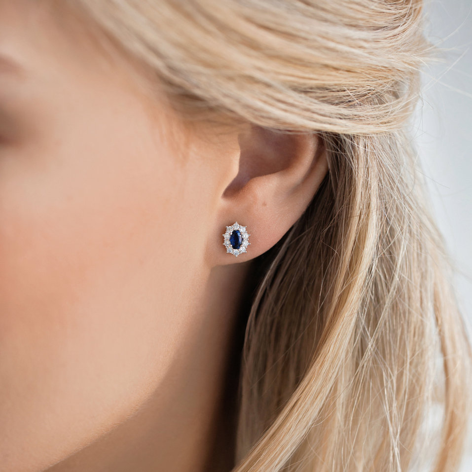 Náušnice s rubínem a diamanty Princess Joy