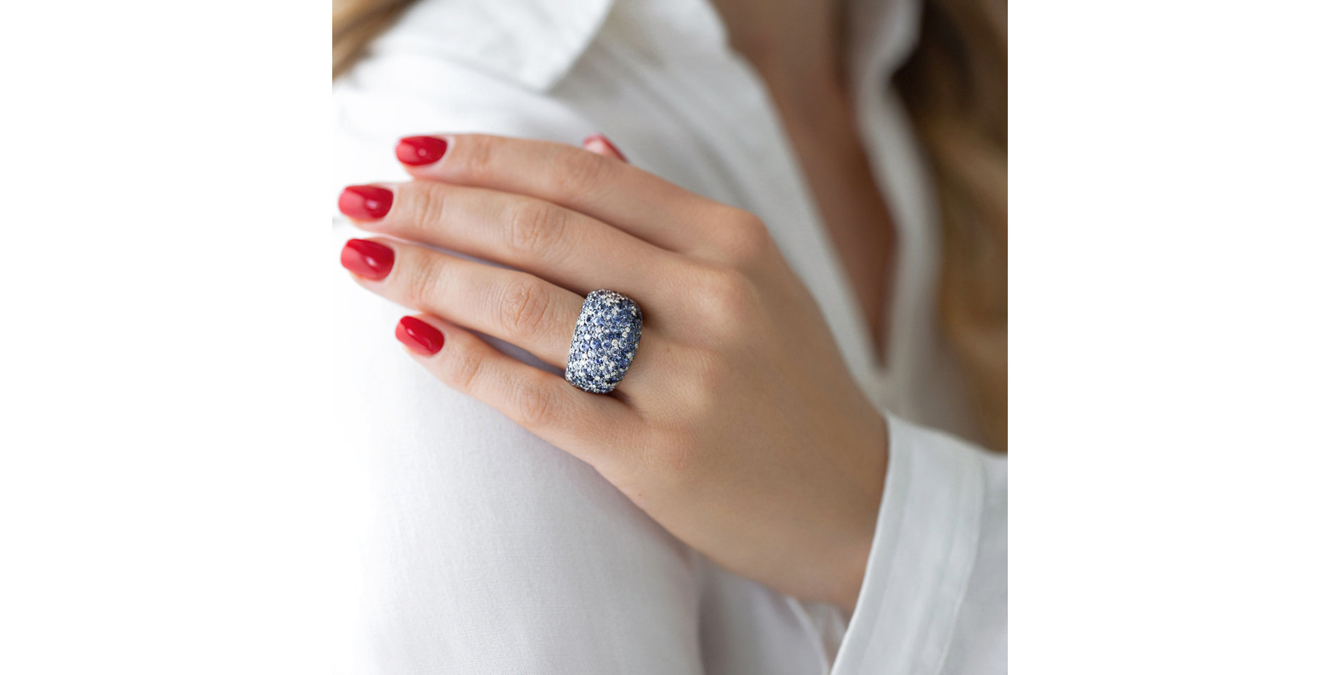 Prsten s diamanty a safíry Star Kingdom