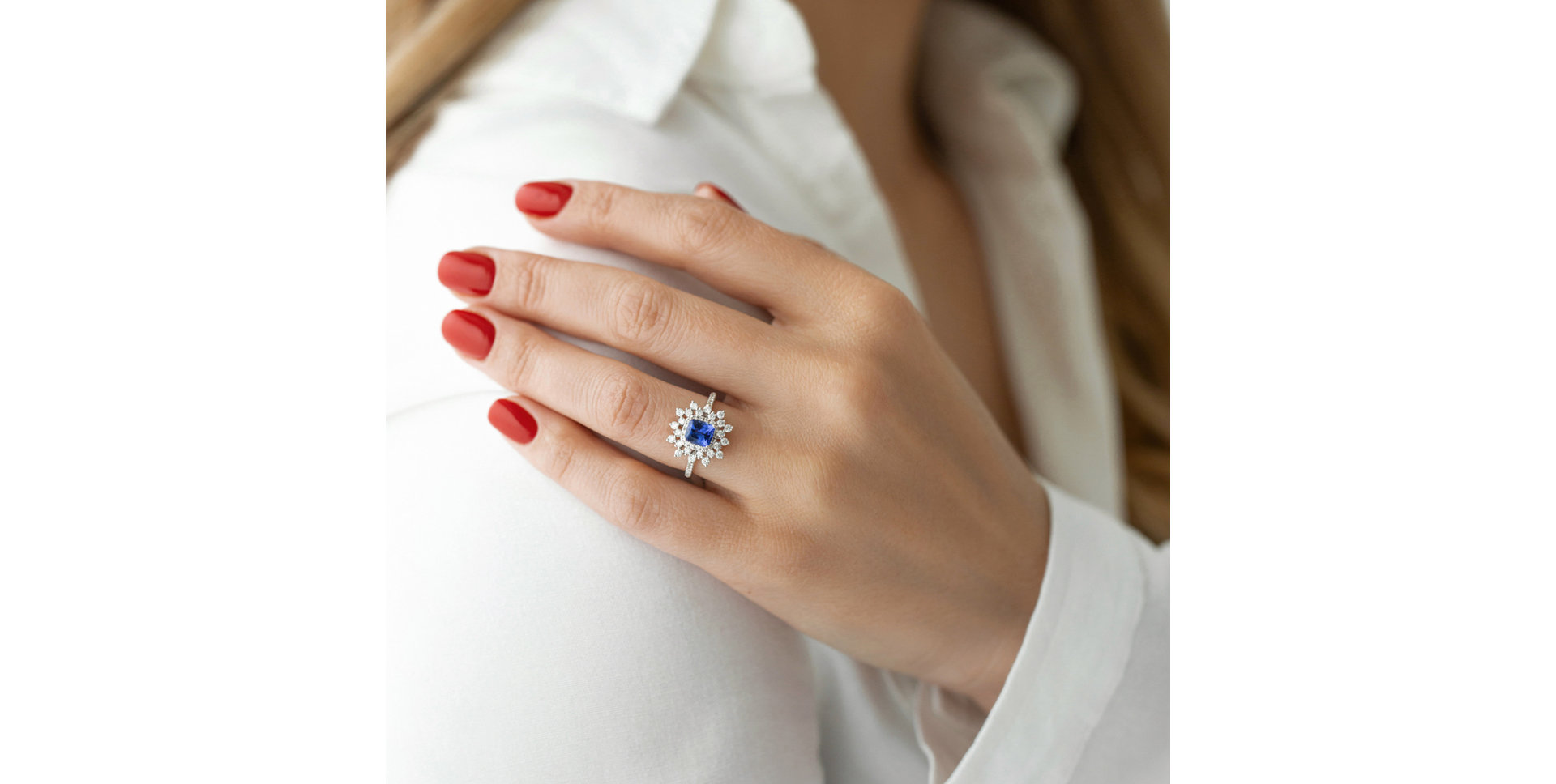 Prsten s tanzanitem a diamanty Winona