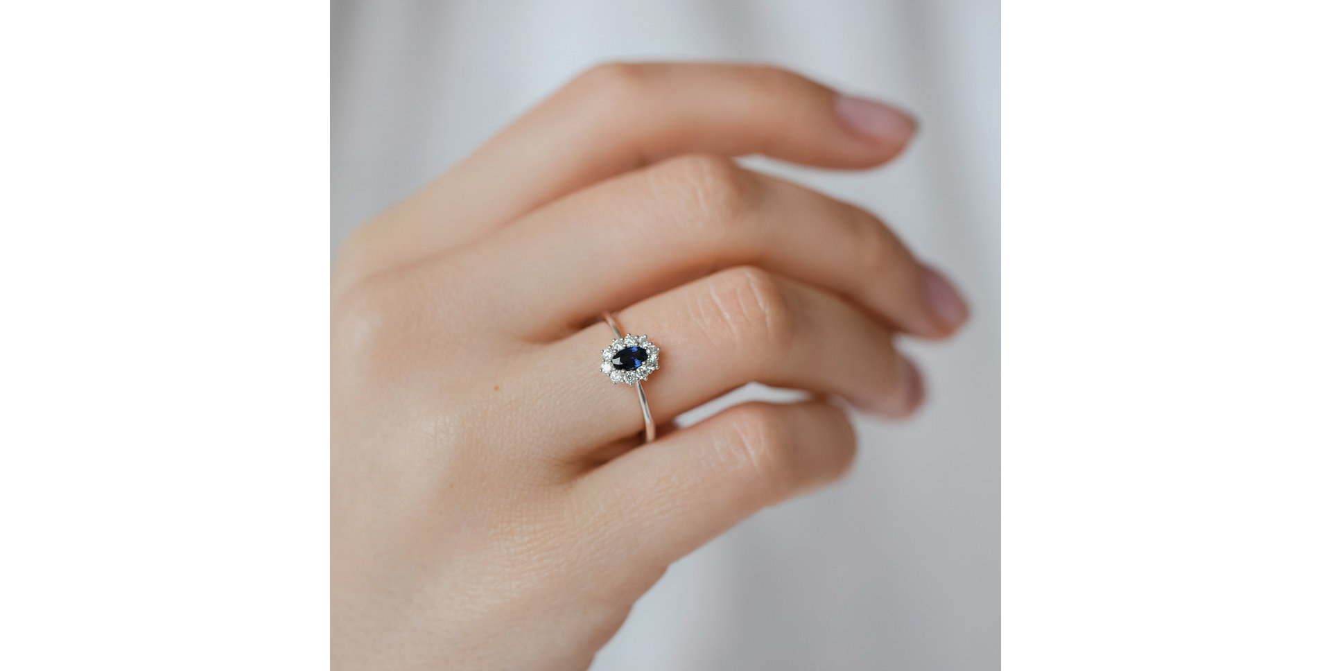 Prsten s safírem a diamanty Princess Joy