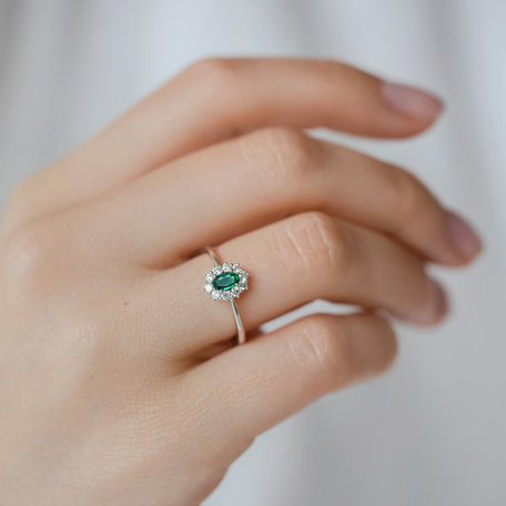 Prsten se smaragdem a diamanty Princess Joy