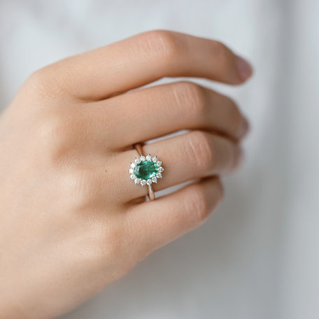 Prsten se smaragdem a diamanty Princess Sparkle