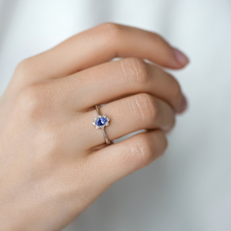 Prsten s tanzanitem a diamanty Trixie Princess