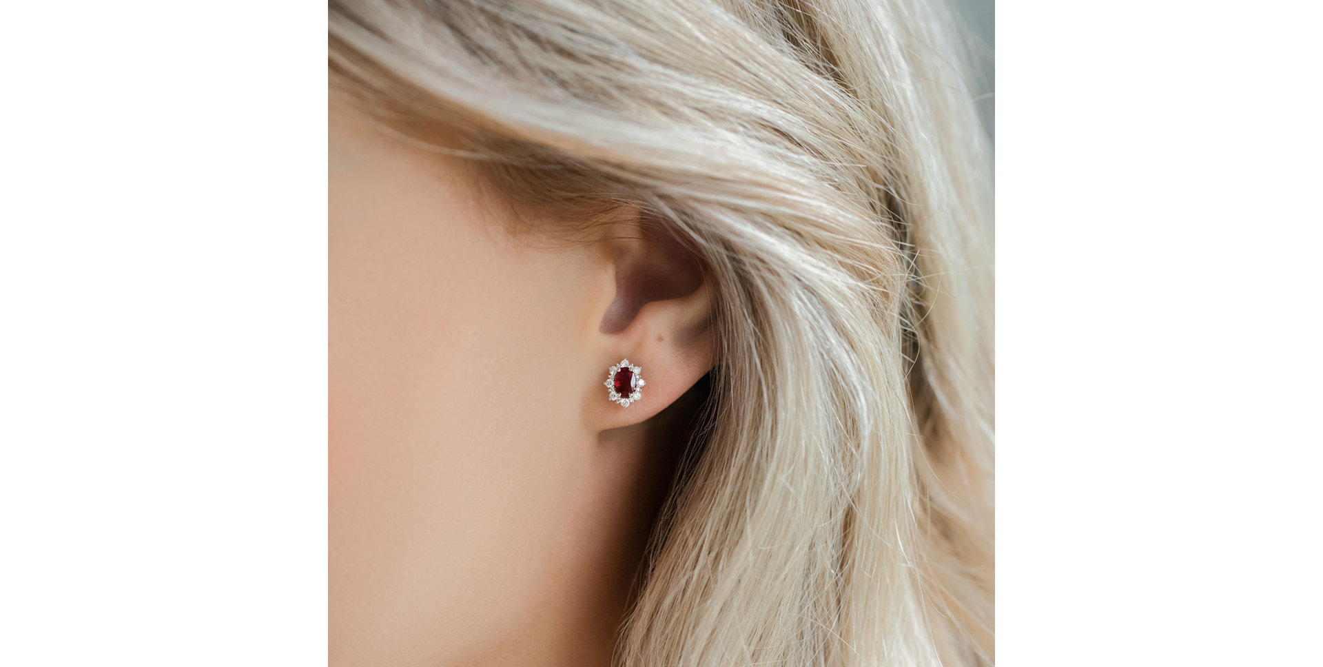 Náušnice s rubínem a diamanty Mary Magdalene