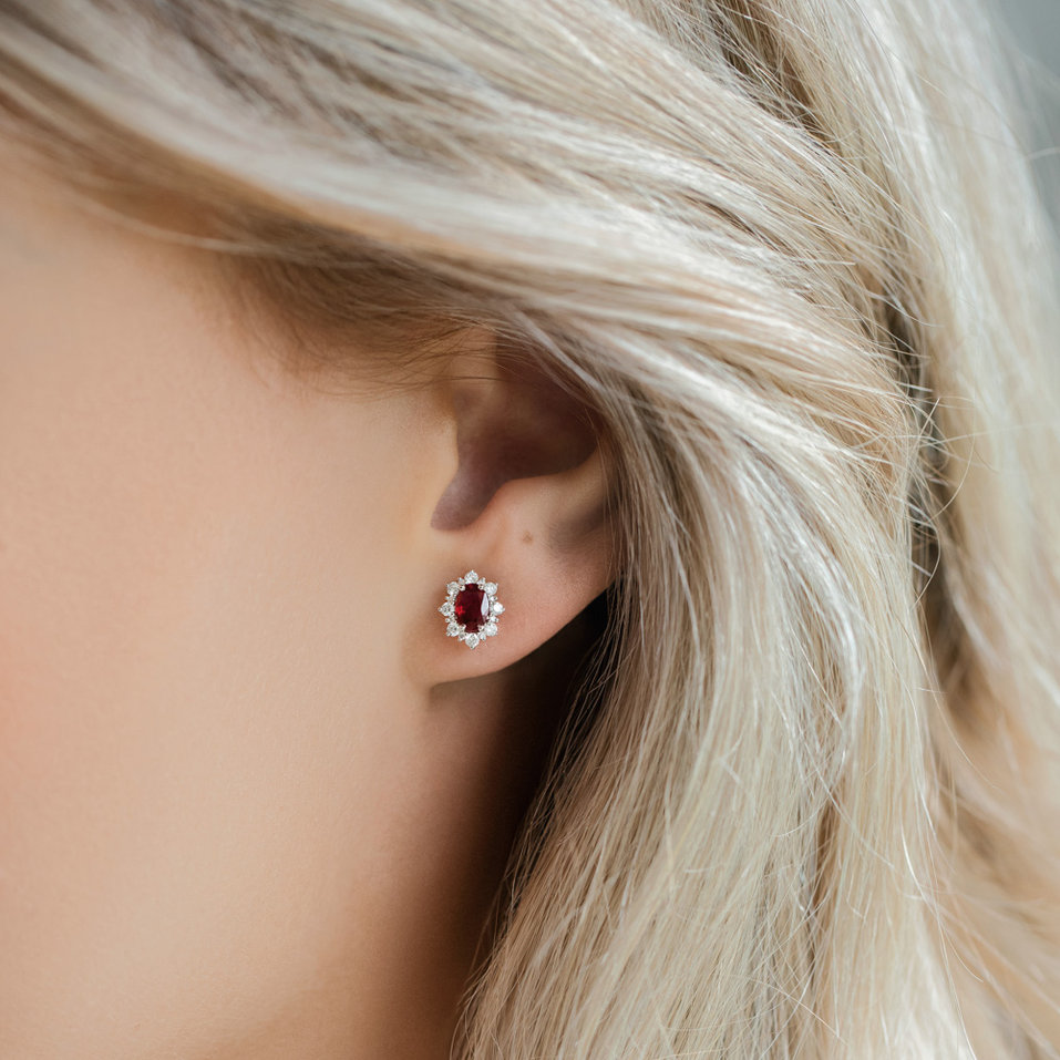 Náušnice s safírem a diamanty Mary Magdalene