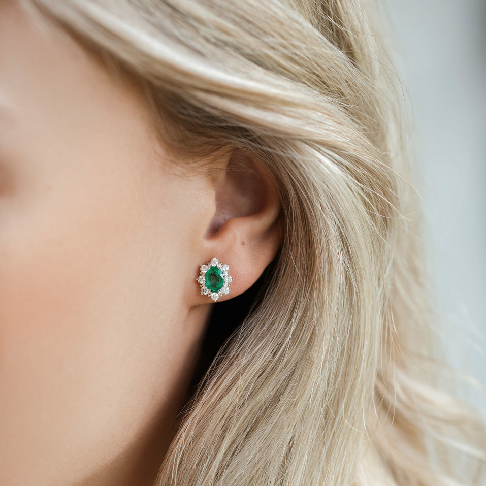 Náušnice s tanzanitem a diamanty Mary Magdalene