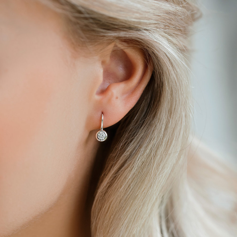 Náušnice s diamantem Sparkling Drops