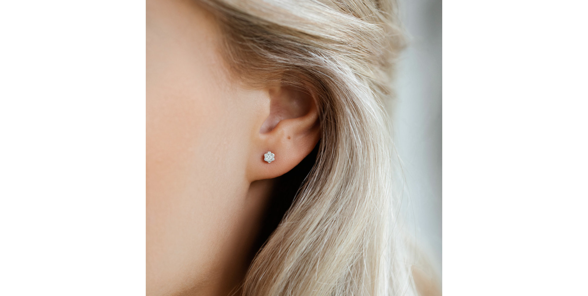 Náušnice s diamanty Shiny Flower