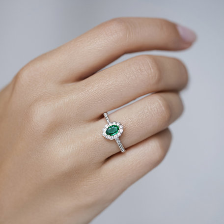 Prsten se smaragdem a diamanty Princess Glamour