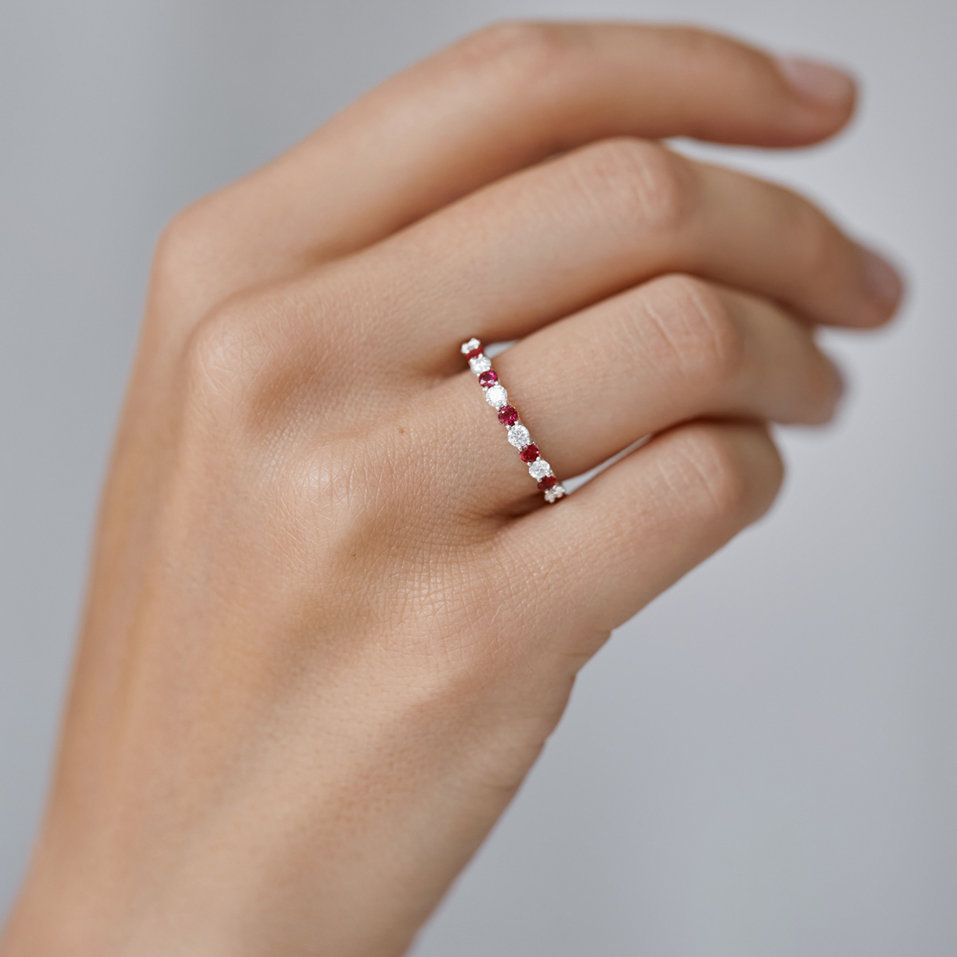 Prsten s diamanty a safíry Sevasti