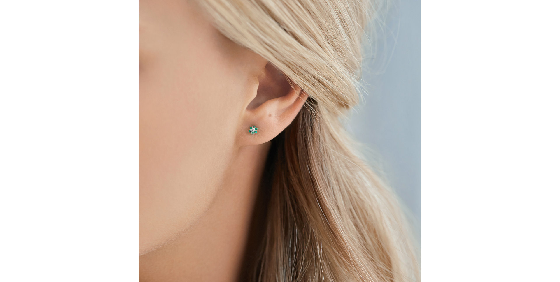 Náušnice s diamantem a rubíny Shiny Flower