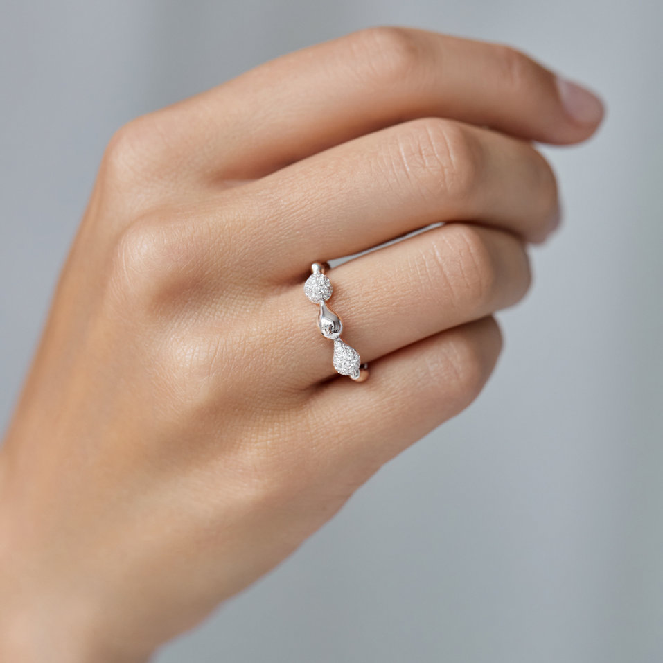 Prsten s diamanty Frozen Tear