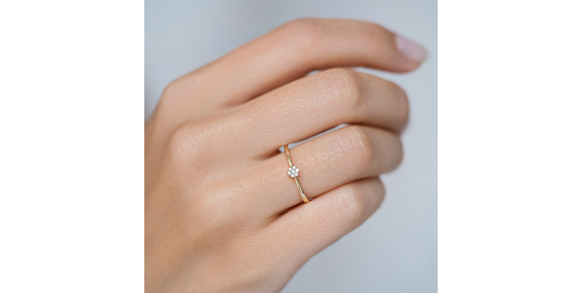 Prsten s diamanty Shiny Flower