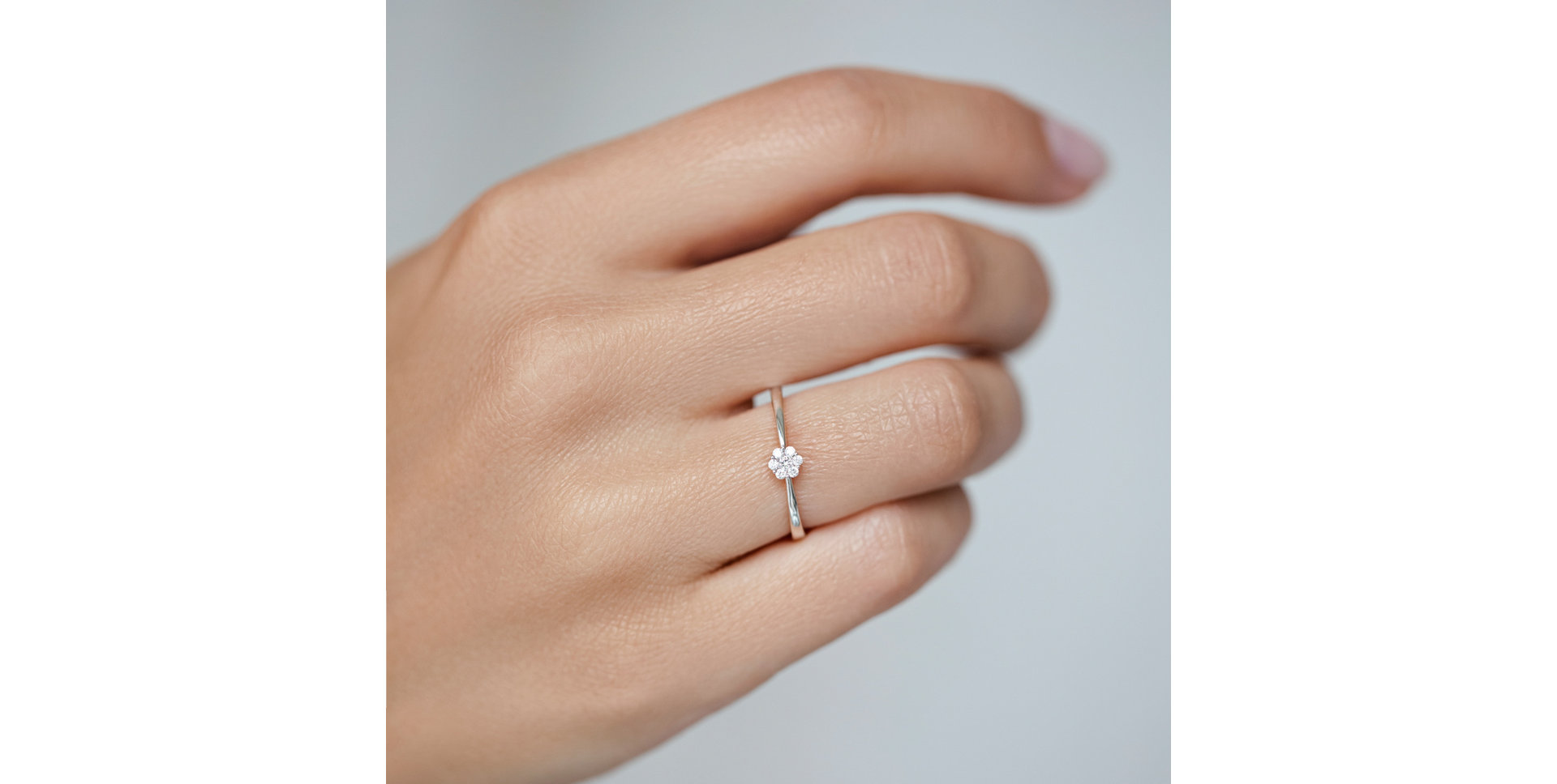 Prsten s diamanty Shiny Flower