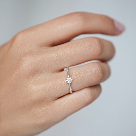 Prsten s diamanty Shiny Flower