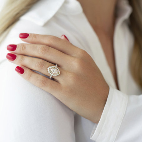 Prsten s bílými a růžovými diamanty Princess