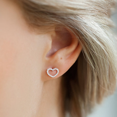 Náušnice s diamanty Shiny Hearts