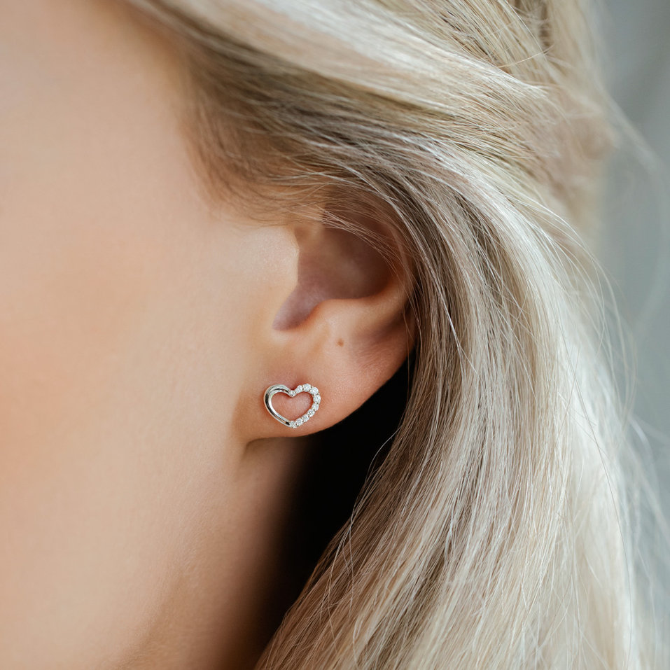 Náušnice s diamanty Shiny Hearts