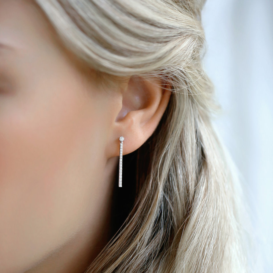 Náušnice s diamanty Flying Star