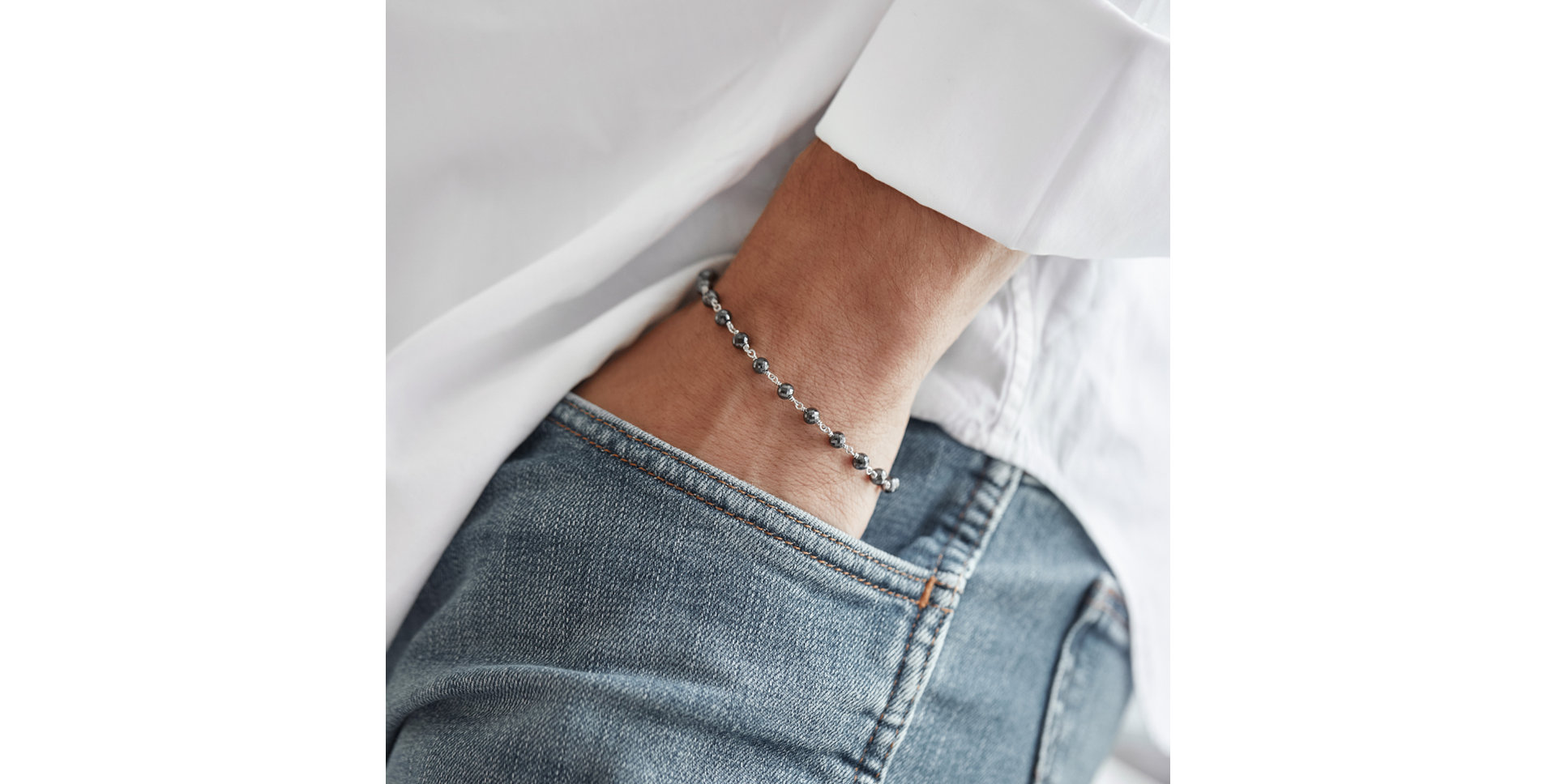 Náramek s černými diamanty Dark Melody