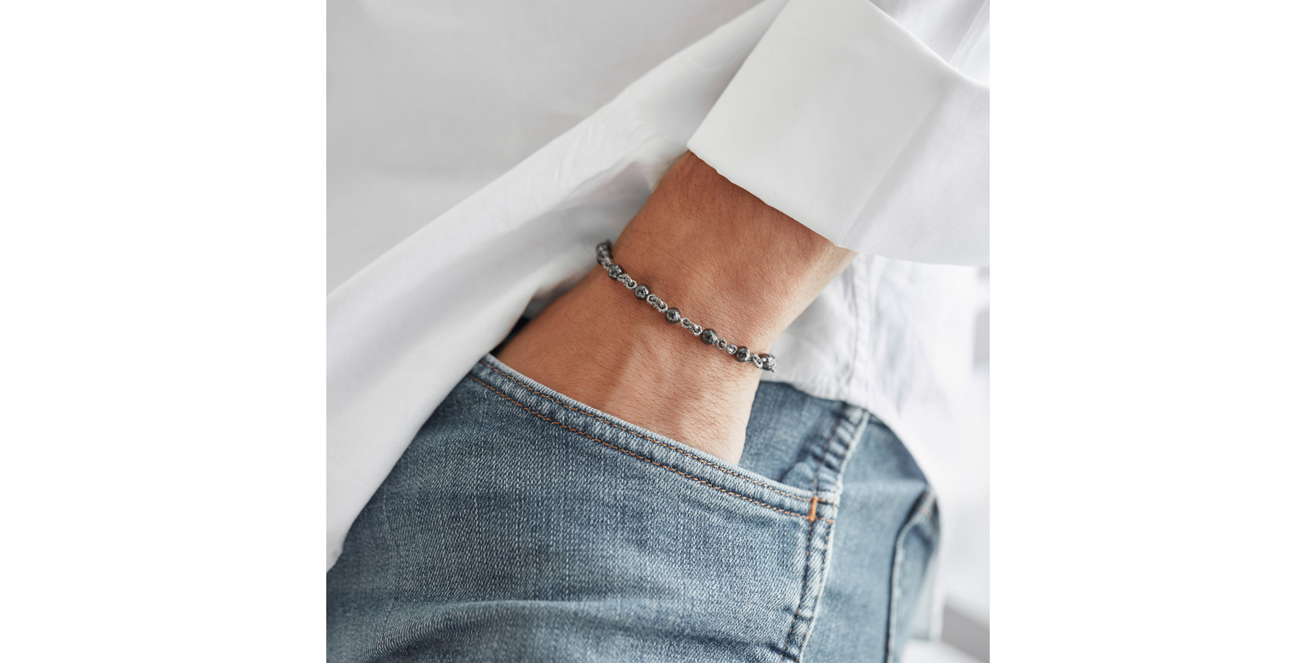 Náramek s hnědými a černými diamanty Aristide