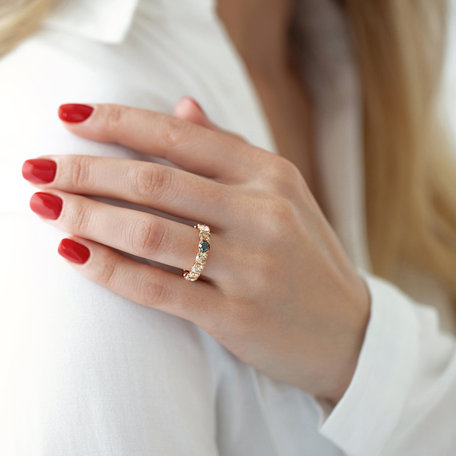 Prsten s hnědými, bílými a černými diamanty Sheer Elegance