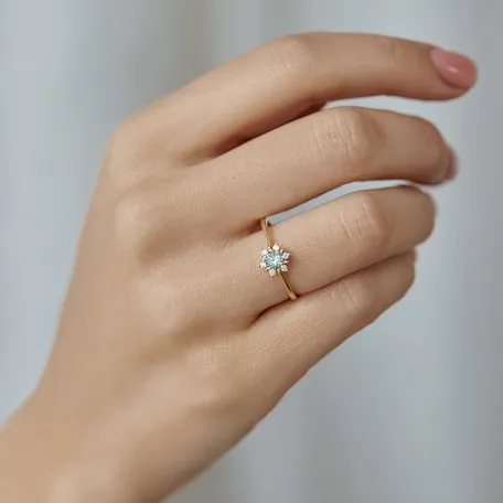 Prsten se smaragdem a diamanty Starlet