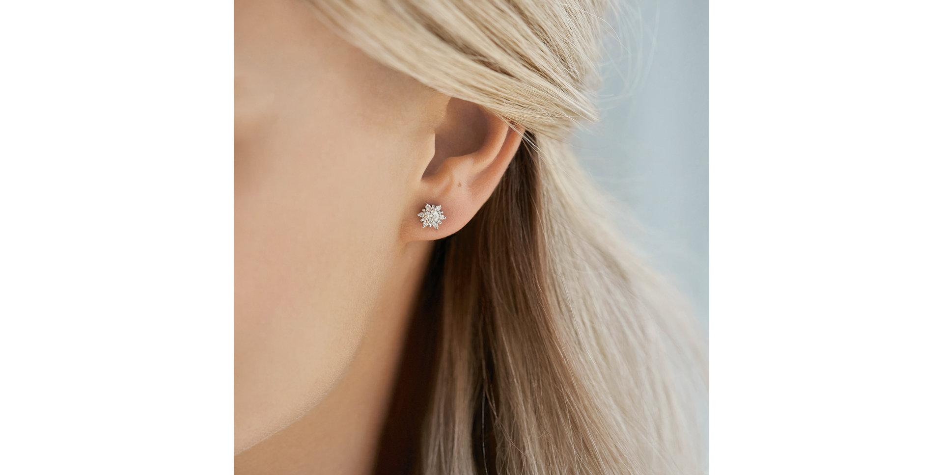 Náušnice s bílými a hnědými diamanty Snow Star