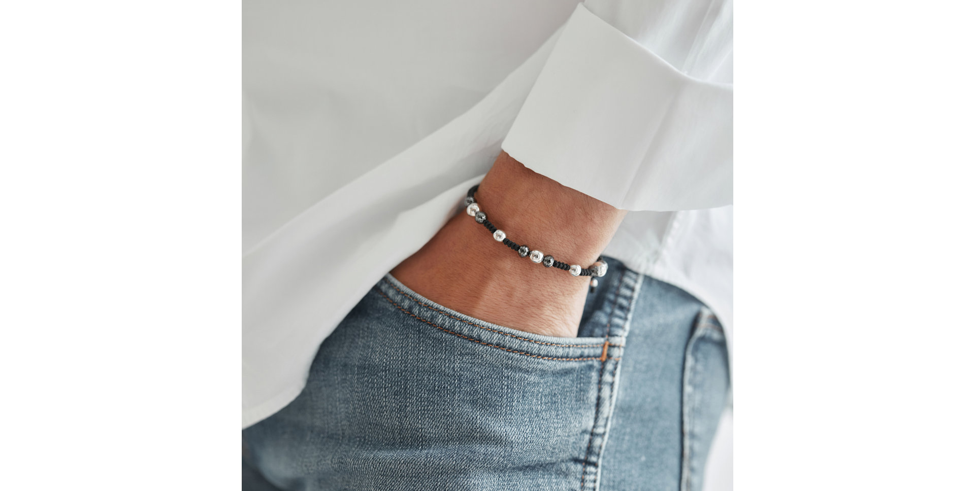 Náramek s černými diamanty Mirror Balls