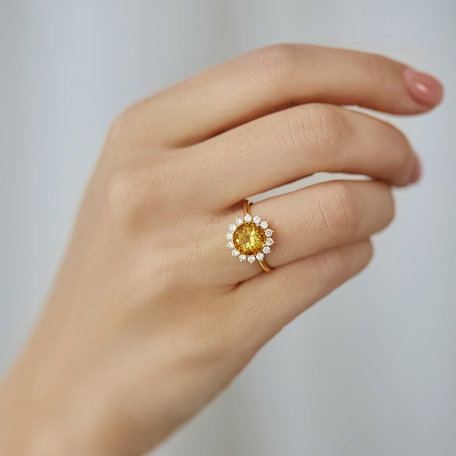 Prsten s turmalínem a diamanty Stellar Sun