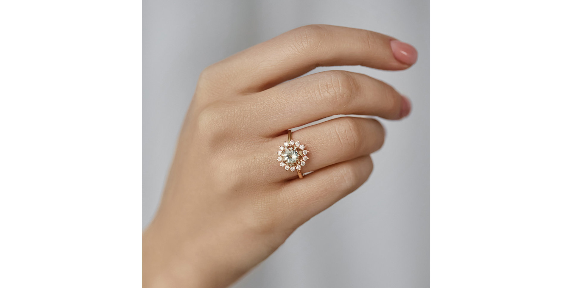 Prsten s rhodolitem a diamanty Stellar Sun