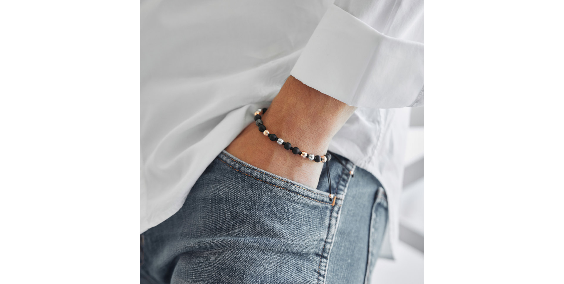 Náramek s acháty a černými diamanty Black Mamba