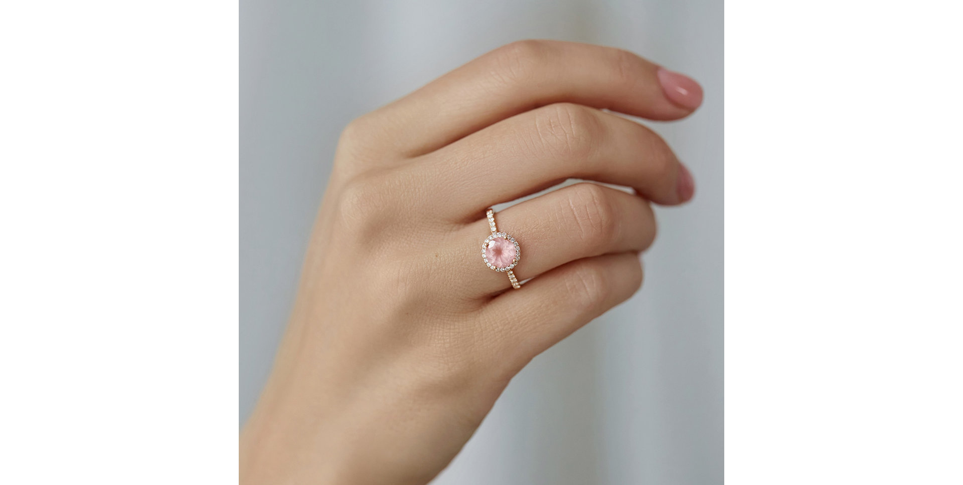 Prsten s morganitem a diamanty Noble Lagoon