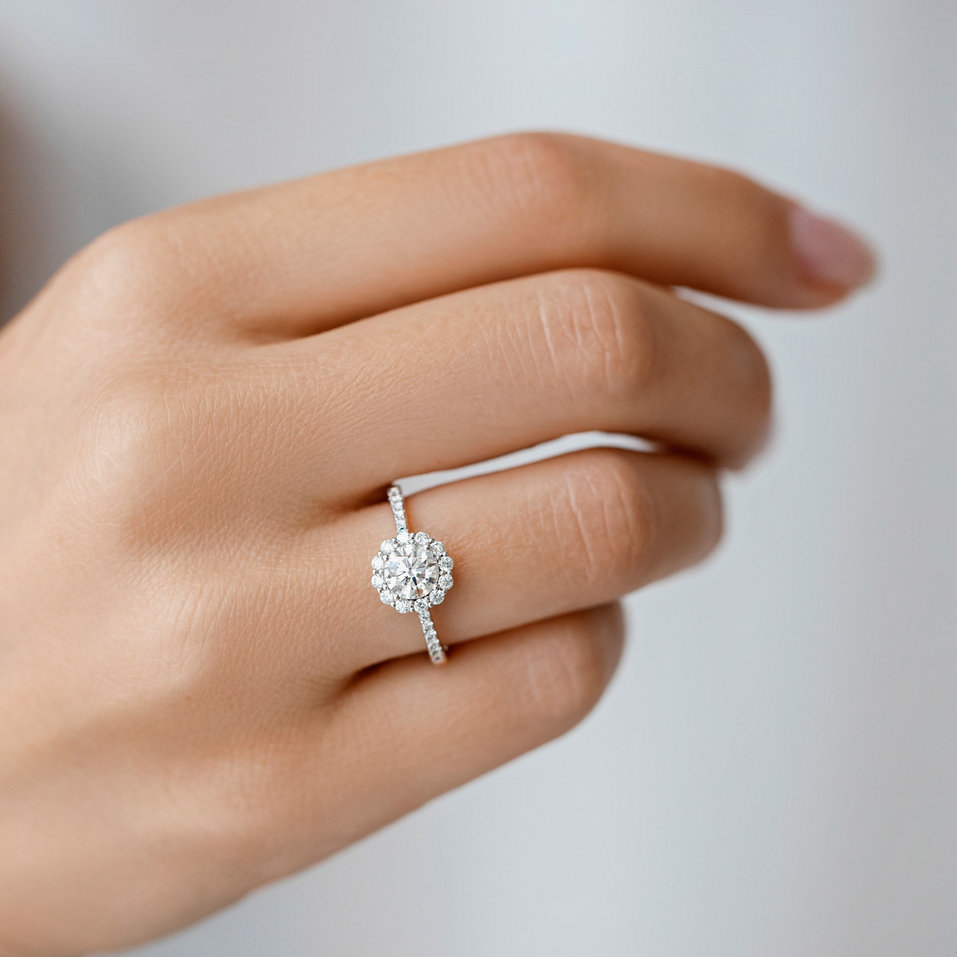 Prsten s modrým diamantem a bílými diamanty Dream Sparkle